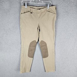 R.J. Classics Breeches Riding Pants Girls 16R Beige Patch Stretch Side Zip